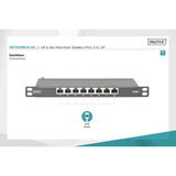 Digitus Pannello patch slim CAT 6A, classe EA, 8 porte, Patch Panel Nero