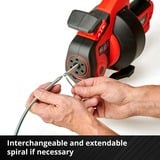 EINHELL Power X-Change Akku-Rohr-Reinigungsgerät TE-DA 18/760 Li-Solo, 18Volt, Dispositivo di pulizia del tubo rosso/Nero
