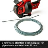 EINHELL Power X-Change Akku-Rohr-Reinigungsgerät TE-DA 18/760 Li-Solo, 18Volt, Dispositivo di pulizia del tubo rosso/Nero