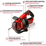 EINHELL Power X-Change Akku-Rohr-Reinigungsgerät TE-DA 18/760 Li-Solo, 18Volt, Dispositivo di pulizia del tubo rosso/Nero