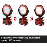 EINHELL Power X-Change lampada da esterno a batteria GC-OL 18/1500 Li-Solo, 18Volt, Luce LED rosso