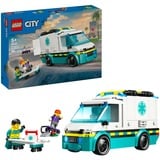 LEGO City 60451 Ambulanza di Emergenza Giocattolo con 2 Minifigure, Giochi Educativi Bambini 5+, Regalo per l'Apprendimento, Giochi di costruzione Giochi Educativi Bambini 5+, Regalo per l'Apprendimento, Set da costruzione, 5 anno/i, Plastica, 184 pz, 426 g