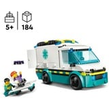 LEGO City Ambulanza di emergenza, Giochi di costruzione Set da costruzione, 5 anno/i, Plastica, 184 pz, 426 g