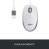 Logitech M100, Mouse bianco/grigio