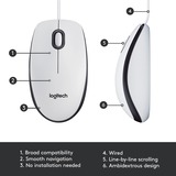 Logitech M100, Mouse bianco/grigio