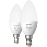 Philips Hue Candela - lampadina connessa E14 - (confezione da 2), Lampada a LED Philips Hue White Candela - lampadina connessa E14 - (confezione da 2), Lampadina intelligente, Bluetooth, Bianco, LED integrato, E14, Candela