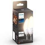 Philips Hue Candela - lampadina connessa E14 - (confezione da 2), Lampada a LED Philips Hue White Candela - lampadina connessa E14 - (confezione da 2), Lampadina intelligente, Bluetooth, Bianco, LED integrato, E14, Candela