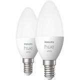 Philips Hue Philips Hue White 2 Lampadine Smart E14 40W Philips Hue White 2 Lampadine Smart E14 40W, Lampadina intelligente, Bianco, Bluetooth/Zigbee, LED integrato, E14, Bianco caldo