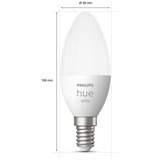 Philips Hue Philips Hue White 2 Lampadine Smart E14 40W Philips Hue White 2 Lampadine Smart E14 40W, Lampadina intelligente, Bianco, Bluetooth/Zigbee, LED integrato, E14, Bianco caldo