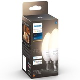 Philips Hue Philips Hue White 2 Lampadine Smart E14 40W Philips Hue White 2 Lampadine Smart E14 40W, Lampadina intelligente, Bianco, Bluetooth/Zigbee, LED integrato, E14, Bianco caldo