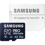 Samsung PRO Ultimate microSD Memory Card 512GB, Scheda di memoria blu scuro, 512 GB, MicroSDXC, UHS-I, 200 MB/s, 130 MB/s, Class 3 (U3)