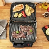 Tefal GC3050 Griglia di contatto, Come contattare con grill argento/Nero, Nero, Metallico, Titanio, Acciaio inox, Rettangolare, Piastra, 600 cm², Coperchio incernieriato, Coperchio di chiusura