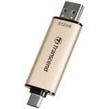 Transcend JetFlash 930C unità flash USB 512 GB USB Type-A / USB Type-C 3.2 Gen 1 (3.1 Gen 1) Oro oro/Nero, 512 GB, USB Type-A / USB Type-C, 3.2 Gen 1 (3.1 Gen 1), 420 MB/s, Cuffia, Oro