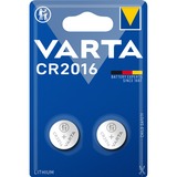 Varta LITHIUM Coin CR2016 (Batteria a bottone, 3V) Blister da 2 3V) Blister da 2, Batteria monouso, CR2016, Litio, 3 V, 2 pz, Metallico