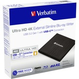 Verbatim 43888 lettore di disco ottico Blu-Ray DVD Combo Nero, masterizzatore Blu-ray esterno Nero, Nero, Superiore, Computer portatile, Blu-Ray DVD Combo, Serial ATA III, BD, BD-R, BD-R DL, CD, DVD