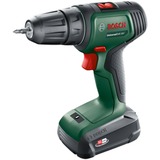 Bosch Universaldrill 18 1450 Giri/min Senza chiave 1,2 kg Verde, Trapano avvitatore verde/Nero, Trapano con impugnatura a pistola, Senza chiave, Verde, 1 cm, 1450 Giri/min, 3 cm