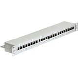 DeLOCK 43300 pezzo di pannello 1U, Patch Panel grigio, RJ-45, Grigio, Montaggio a rack, 1U, 483 mm, 44 mm