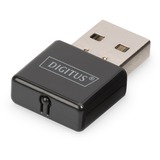 Digitus Adattatore Tiny Wireless 300N USB 2.0 Nero, Con cavo e senza cavo, USB, WLAN, Wi-Fi 4 (802.11n), 300 Mbit/s, Nero