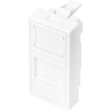 Digitus Piastra 22,5 x 45 mm per canaline, Apertura bianco