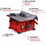 EINHELL TC-TS 8, 4340426, Sega circolare da tavolo rosso