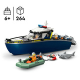 LEGO City 60456 Inseguimento del Motoscafo della Polizia, con 2 Barche Giocattolo, 3 Minifigure, Squalo, Regalo per Bambini6+, Giochi di costruzione con 2 Barche Giocattolo, 3 Minifigure, Squalo, Regalo per Bambini6+, Set da costruzione, 6 anno/i, Plastica, 264 pz, 621 g