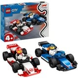 LEGO City 60464 Williams Racing e Haas F1, 2 Modelli di Auto con 2 Minifigure, Regalo Bambini4+ Fan delle Macchine Giocattolo, Giochi di costruzione 2 Modelli di Auto con 2 Minifigure, Regalo Bambini4+ Fan delle Macchine Giocattolo, Set da costruzione, 4 anno/i, Plastica, 92 pz, 199 g