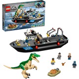 LEGO Jurassic World Fuga sulla barca del dinosauro Baryonyx Set da costruzione, 8 anno/i, Plastica, 308 pz, 885 g