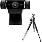 Logitech C922 PRO HD STREAM webcam 1920 x 1080 Pixel USB Nero Nero, 1920 x 1080 Pixel, 60 fps, 1280x720@60fps,1920x1080@30fps, 720p,1080p, H.264, USB