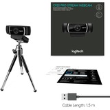 Logitech C922 Pro Stream webcam 1920 x 1080 Pixel USB Nero Nero, 1920 x 1080 Pixel, Full HD, 60 fps, 1280x720@60fps, 1920x1080@30fps, 720p, 1080p, H.264