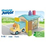 PLAYMOBIL Junior: Camion con garage di smistamento, Giochi di costruzione 
