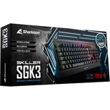 Sharkoon SKILLER MECH SGK3 tastiera USB Tedesco Nero Nero, Full-size (100%), Cablato, USB, Interruttore a chiave meccanica, LED RGB, Nero