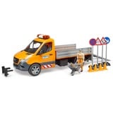 bruder MB Sprinter comunale con modulo luce e suono, Veicolo modello arancione 