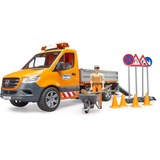bruder MB Sprinter comunale con modulo luce e suono, Veicolo modello arancione 