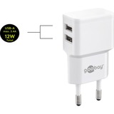 goobay Set di ricarica doppia Micro-USB 18 Watt, Caricabatterie bianco
