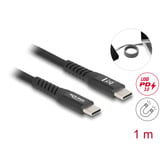 DeLOCK Cavo USB-C 2.0 con rivestimento tessile magnetico Nero