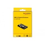 DeLOCK Custodia esterna SuperSpeed USB per SSD mSATA, Disk enclosure Nero