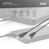 Digitus AK-300105-030-S, Cavo Nero