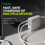 Digitus Caricatore USB GaN 140W, 3x USB-C, 1x USB-A, Caricabatterie 