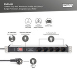 Digitus DN-95433, Ciabatta Nero/alluminio