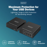 Digitus Set extender CAT USB 3.2 Gen1, 5Gbps, 100 metri, Estensione USB Nero