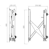 HAGOR VWH-5 2,67 m (105") Nero, Montaggio a parete Nero, 150 kg, 165,1 cm (65"), 2,67 m (105"), 400 x 400 mm