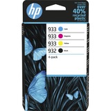 HP Confezione da 4 inchiostri originali 932/933 nero, ciano, magenta, giallo ciano, magenta, giallo, Resa standard, Inchiostro a base di pigmento, Inchiostro a base di pigmento, 8,5 ml, 4 ml, 4 pz