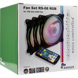 Inter-Tech Argus RS-08 Case per computer Ventilatore 12 cm Nero, Bianco 3 pz Nero, Ventilatore, 12 cm, 1200 Giri/min, 30 dB, 59,47 m³/h, Nero, Bianco