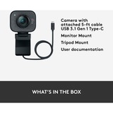 Logitech for Creators StreamCam - Webcam Premium per Streaming e Creazione Contenuti Video, Full HD 1080p 60 fps, Lente in Vetro Premium, Messa a Fuoco Automatica, USB, per PC, Mac. Grafite grafite, Full HD 1080p 60 fps, Lente in Vetro Premium, Messa a Fuoco Automatica, USB, per PC, Mac. Grafite, 1920 x 1080 Pixel, Full HD, 60 fps, 1080p, 2 - 3.7 mm, 0.1 m