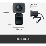 Logitech for Creators StreamCam - Webcam Premium per Streaming e Creazione Contenuti Video, Full HD 1080p 60 fps, Lente in Vetro Premium, Messa a Fuoco Automatica, USB, per PC, Mac. Grafite grafite, Full HD 1080p 60 fps, Lente in Vetro Premium, Messa a Fuoco Automatica, USB, per PC, Mac. Grafite, 1920 x 1080 Pixel, Full HD, 60 fps, 1080p, 2 - 3.7 mm, 0.1 m