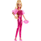 Mattel Barbie Deluxe Style in outfit metallico rosa, Bambola 