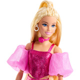 Mattel Barbie Deluxe Style in outfit metallico rosa, Bambola 