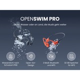 Shokz OpenSwim Pro Auricolare Wireless Passanuca Sport Bluetooth Nero, Rosso, Cuffie rosso/Blu-grigio, Wireless, Sport, 200 - 20000 Hz, 27,3 g, Auricolare, Nero, Rosso