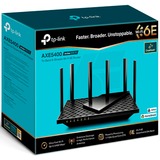 TP-Link Archer AX5400 router wireless Gigabit Ethernet Tri-band (2,4 GHz/5 GHz/6 GHz) Nero Nero, Wi-Fi 6E (802.11ax), Tri-band (2,4 GHz/5 GHz/6 GHz), Collegamento ethernet LAN, Nero, Router da tavolo