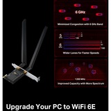 TP-Link Archer TXE72E Interno WLAN / Bluetooth 2402 Mbit/s, Adattatore Wi-Fi Interno, Cablato, PCI Express, WLAN / Bluetooth, 2402 Mbit/s, Nero